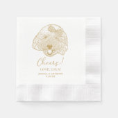 Serviette En Papier Jouet Poodle Chien Cheers personnalisés serviettes (Devant)