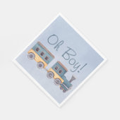 Serviette En Papier Jouets en bois de garçon Baby shower bleu (Coin)