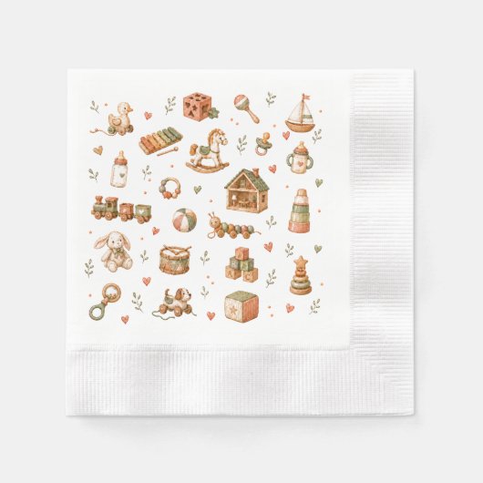 Serviette En Papier Jouets pour bébé boho (Devant)