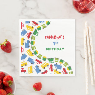 Serviette En Papier Jouets pour garçons Fête d'anniversaire de transpo