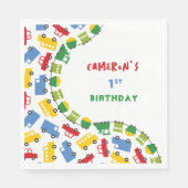 Serviette En Papier Jouets pour garçons Fête d'anniversaire de transpo (Devant)