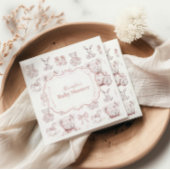 Serviette En Papier Jouets Roses Toile De Jouy Baby shower