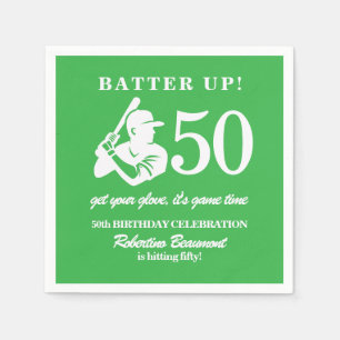 Serviette En Papier Joueur de baseball moderne Homme 50e anniversaire