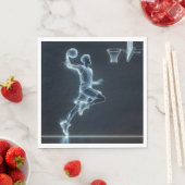 Serviette En Papier Joueur de basket-ball bleu brillant (En situation)