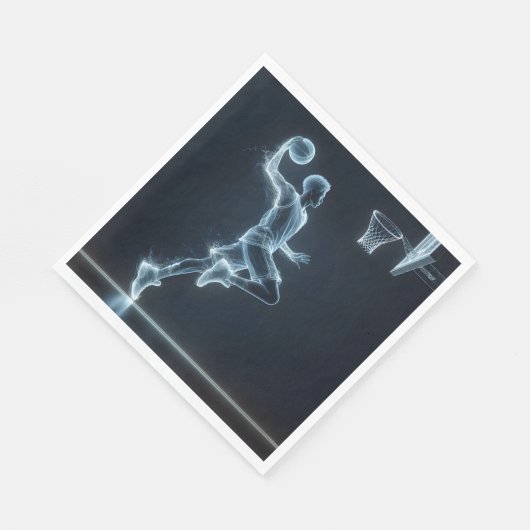 Serviette En Papier Joueur de basket-ball bleu brillant (Coin)