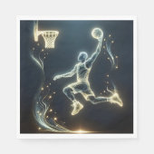 Serviette En Papier Joueur de basket-ball en néon brillant (Devant)