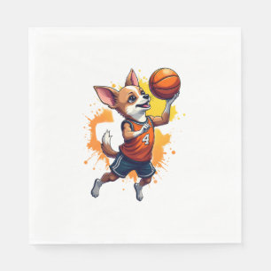 Serviette En Papier Joueur de basketball Chihuahua Sport Dunk Copie