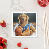 Serviette En Papier Joueur de basketball Golden Retriever (En situation)