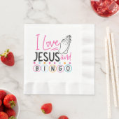 Serviette En Papier Joueur de Bingo Jésus Foi Chrétien J'aime Jésus Un (En situation)