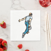 Serviette En Papier Joueur de bowling rétro lancer la balle (En situation)