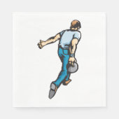 Serviette En Papier Joueur de bowling rétro lancer la balle (Devant)