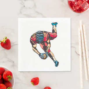 Serviette En Papier Joueur de football américain dynamique tactile