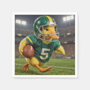 Serviette En Papier Joueur de football canard dans un stade sportif