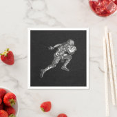 Serviette En Papier Joueur de football exécutant le quart-arrière Blac (En situation)