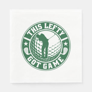 Serviette En Papier Joueur de golf à gauche amusant