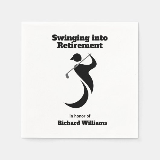 Serviette En Papier Joueur de golf de la partie de retraite swing styl (Devant)