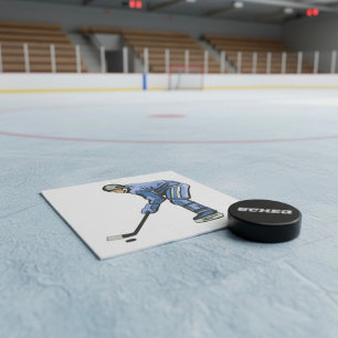 Serviette En Papier Joueur de hockey sur glace en uniforme bleu