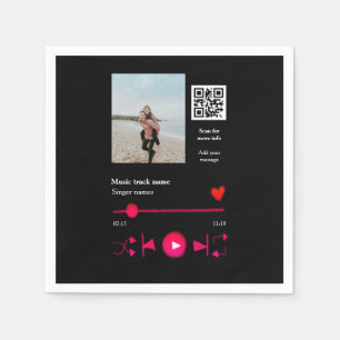 Serviette En Papier Joueur de musique couple personnalisé amour q r co