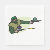 Serviette En Papier Joueur de Paintball avec double marqueur Action Sp (Devant)