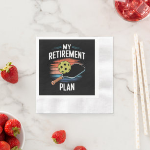 Serviette En Papier Joueur de pickleball Mon Plan de Retraite