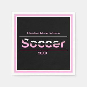 Serviette En Papier Joueur de soccer minimaliste Word Art - Arc