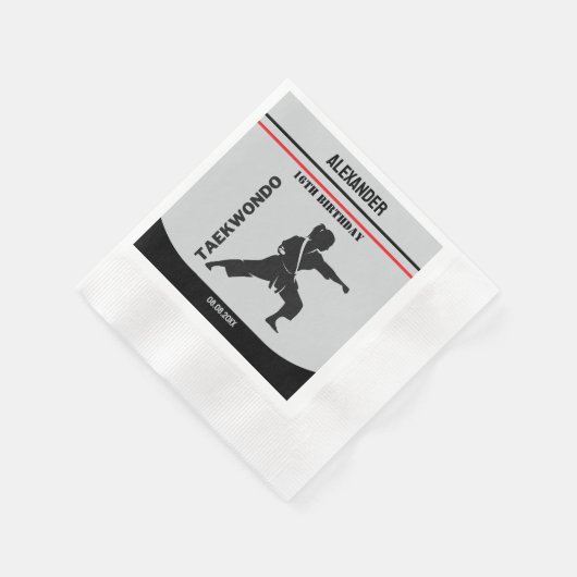 Serviette En Papier Joueur de Taekwondo, Cadeau d'anniversaire, Karate (Coin)