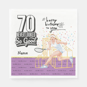 Serviette En Papier Joueur de tennis 70e Anniversaire
