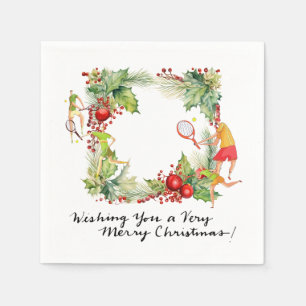 Serviette En Papier Joueur de tennis pour la fête de Noël