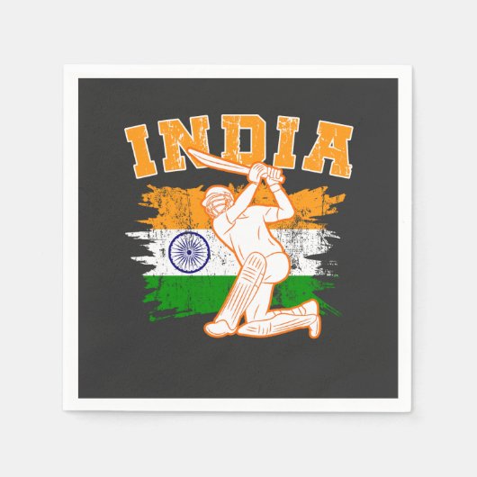 Serviette En Papier Joueur indien de cricket (Devant)