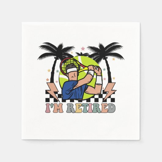 Serviette En Papier Joueur retraité de Tennis pour la partie (Devant)
