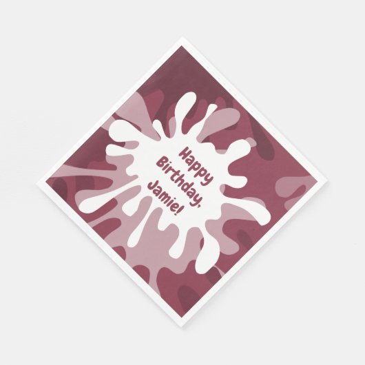 Serviette En Papier Joueuse Abstraite peinture rouge Splatter Annivers (Coin)