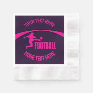 Serviette En Papier Joueuse de football, équipe, cadeau d'anniversaire