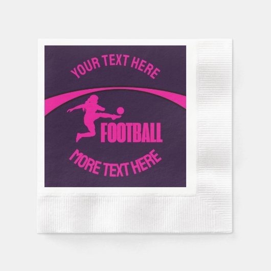 Serviette En Papier Joueuse de football, équipe, cadeau d'anniversaire (Devant)