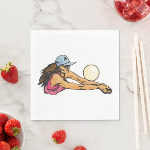 Serviette En Papier Joueuse de volley-ball féminine