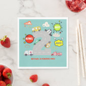 Serviette En Papier Jour anniversaire de l'enfant véhicule bip de miel (En situation)