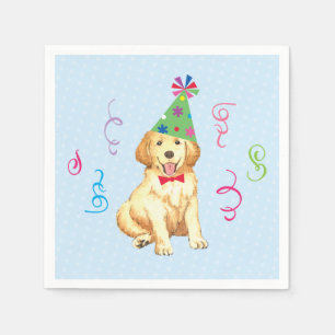 Serviette En Papier Jour d'anniversaire Golden Retriever