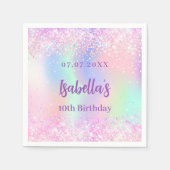 Serviette En Papier Jour d'anniversaire rose violet (Devant)