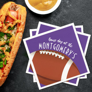 Serviette En Papier Jour de football violet