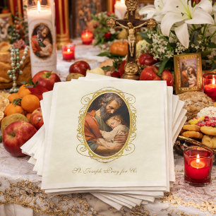 Serviette En Papier Jour de la Saint-Joseph Enfant Jésus Croix Fête