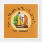 Serviette En Papier Jour de la Saint Patrick Beer & Drapeau Modifier l (Devant)