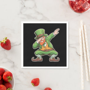 Serviette En Papier Jour de la Saint Patrick Dab Dabbing Leprechaun En