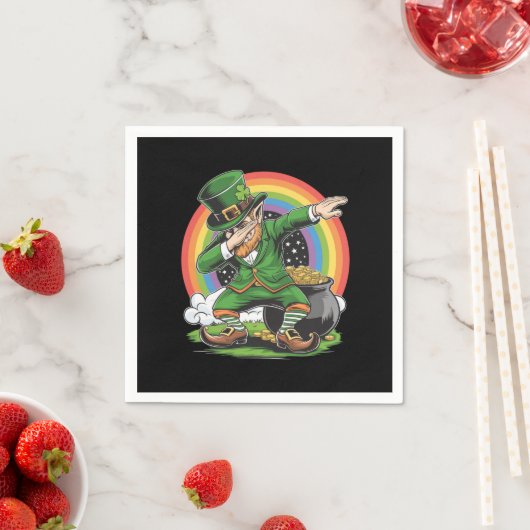 Serviette En Papier Jour de la Saint Patrick Dabbing Leprechaun Dab Da (En situation)