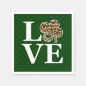 Serviette En Papier Jour de la Saint Patrick Leopard Love Shamrock (Devant)