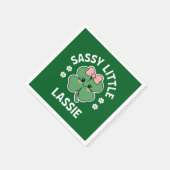 Serviette En Papier Jour de la Saint Patrick Sassy Petite Lassie Enfan (Coin)