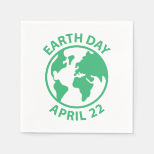 Serviette En Papier Jour de la terre, le 22 avril