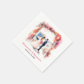Serviette En Papier Jour de mariage en aquarelle | Thème grec | (Coin)