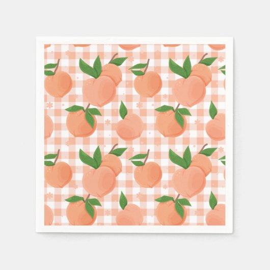 Serviette En Papier Jour de naissance doux comme une pêche (Devant)