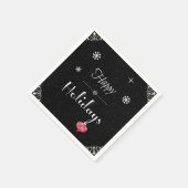 Serviette En Papier Jour de Noël Noir Blanc Noir moderne (Coin)