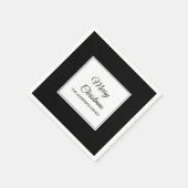 Serviette En Papier Jour de Noël noir classique (Coin)