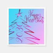 Serviette En Papier Jour de Noël rose moderne (Devant)